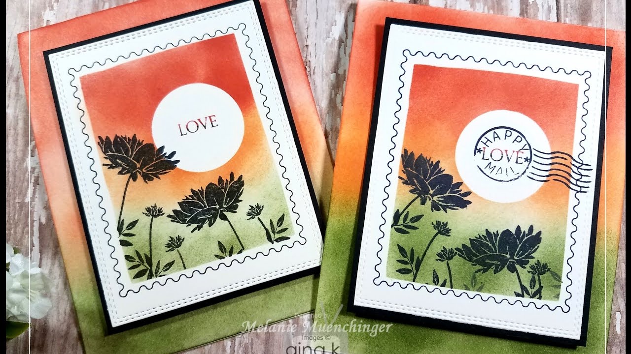 How to Stamp, Mask and Sponge a Silhouette Scene