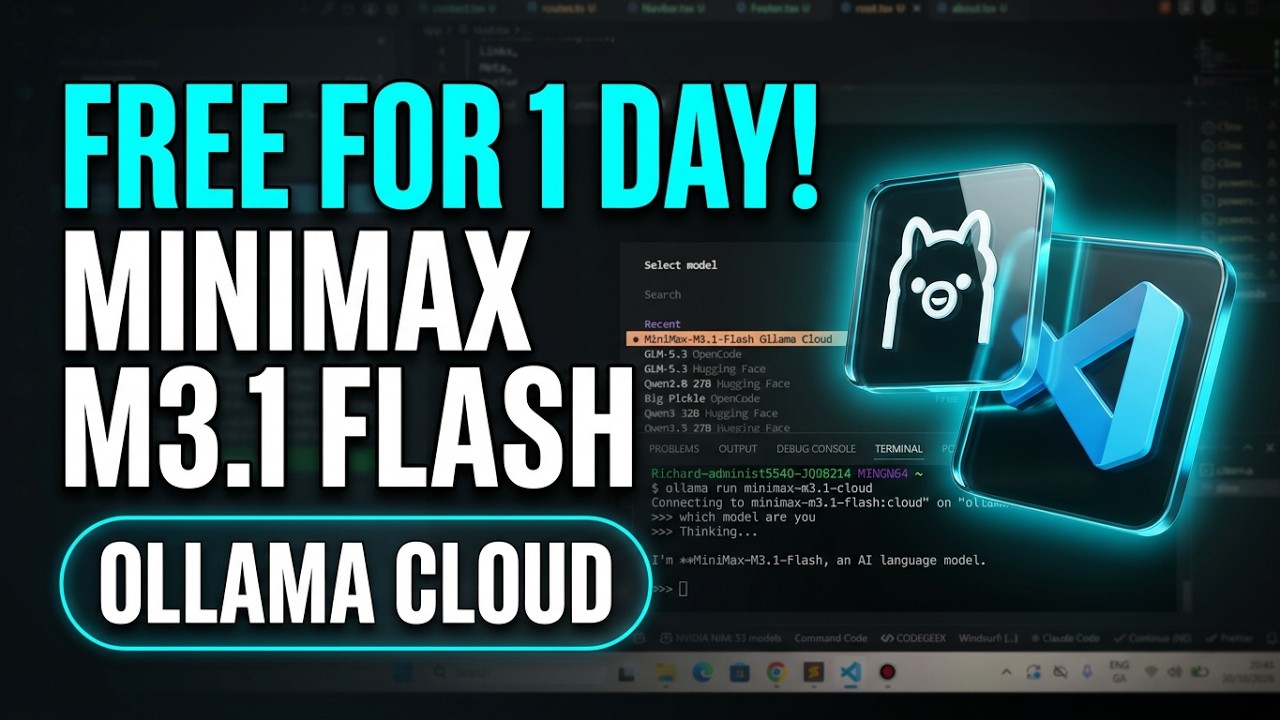 MiniMax M3.1 Flash FREE for 1 Day! Setup in Cline & OpenCode