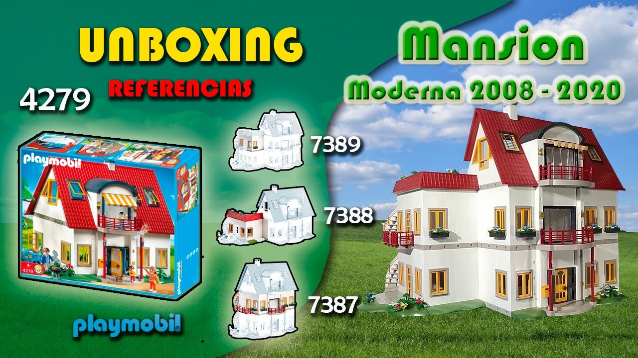 Playmobil Umboxing Mansion moderna  4279 (2008 reedicion 2020) + 7387, +7388, +7389 Noviembre 2020