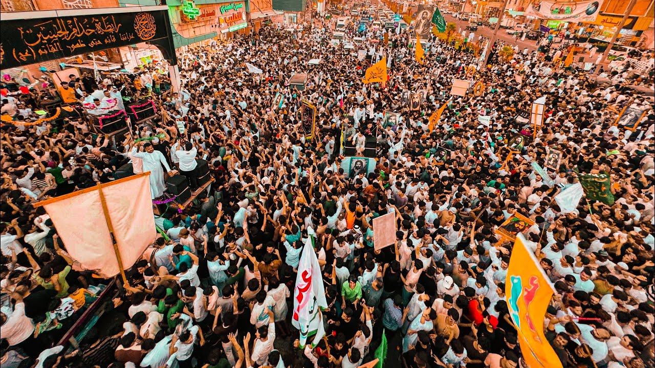 اكبر مسيرة محافظة البصرة يوم عيد الغدير الأغر رابطة خدام الحسين وموكب عشق علي 2024/6/25