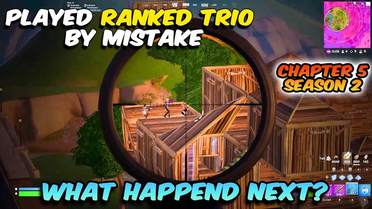 Playing Fortnite Ranked Trio Not Fill by mistake and continue playing! What Happend Next?😡🤬😡