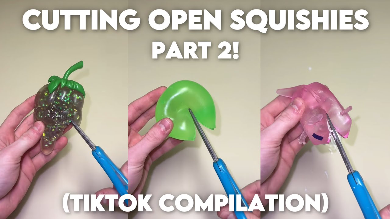 Cutting open squishies (part 2) - tiktok compilation!