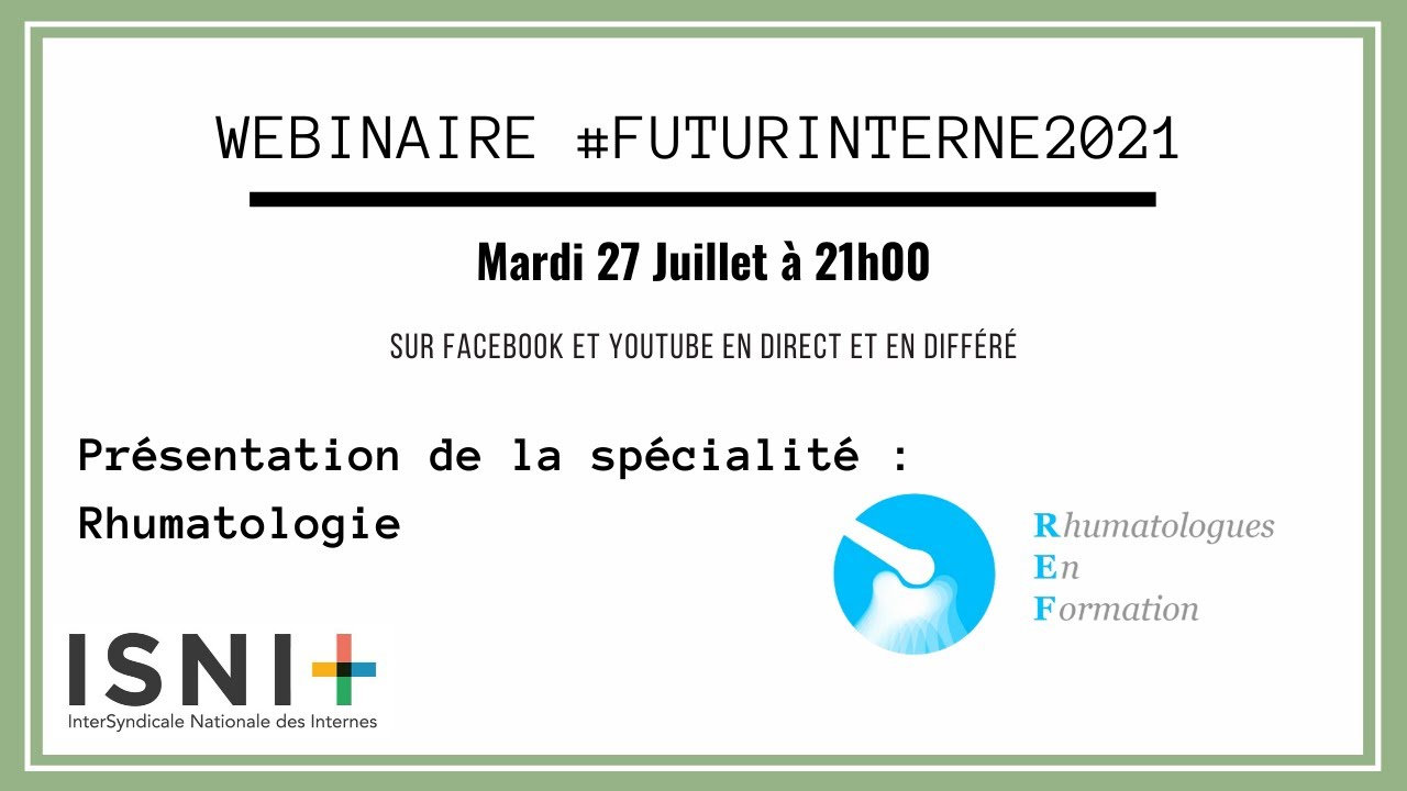 Webinaire REF : présentation de la spécialité Rhumatologie
