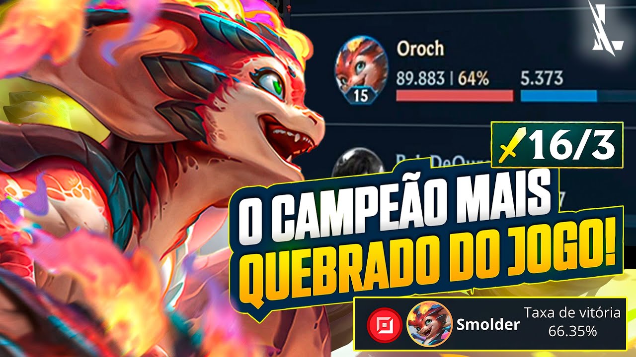 SMOLDER É FREE WIN! O CAMPEÃO MAIS QUEBRADO DO WILD RIFT | LoL Wild Rift