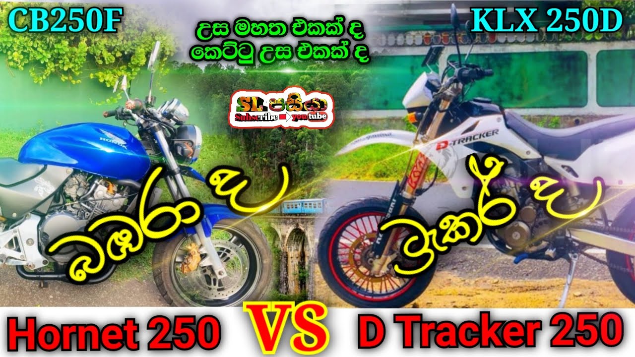 Honda Hornet 250 (cb250f) vs Kawasaki D Tracker 250 (klx250d) | Sinhala | Sri Lanka