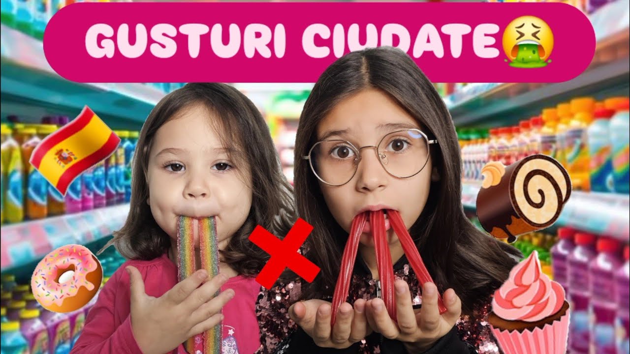 🙅Încerc CU SORA CELE MAI CIUDATE dulciuri din SPANIA🇪🇸 Vlog copii 🍭dulces españoles