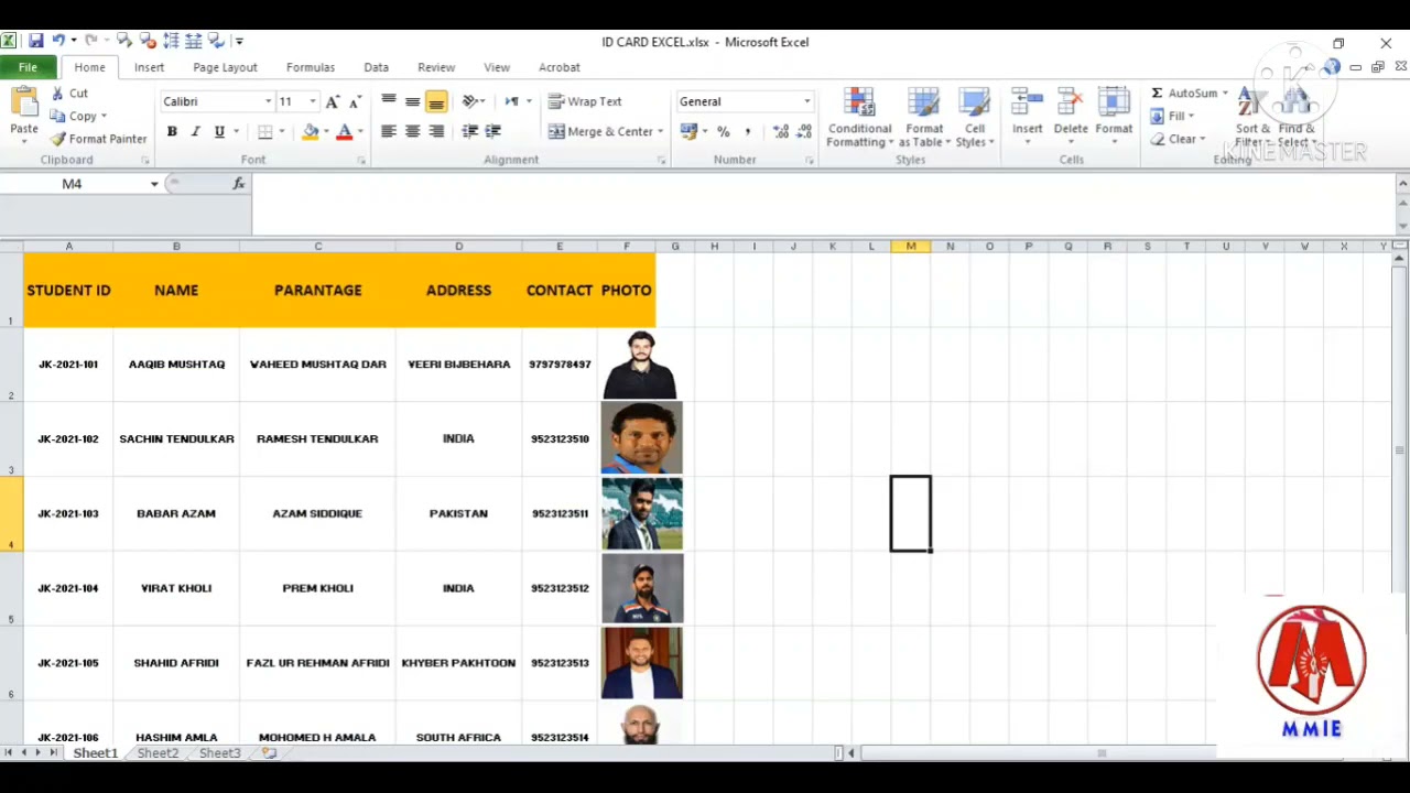 ID CARD IN EXCEL USING VLOOKUP, Data Validation, NAME MANAGER,INDEX AND MATCH FUCTION