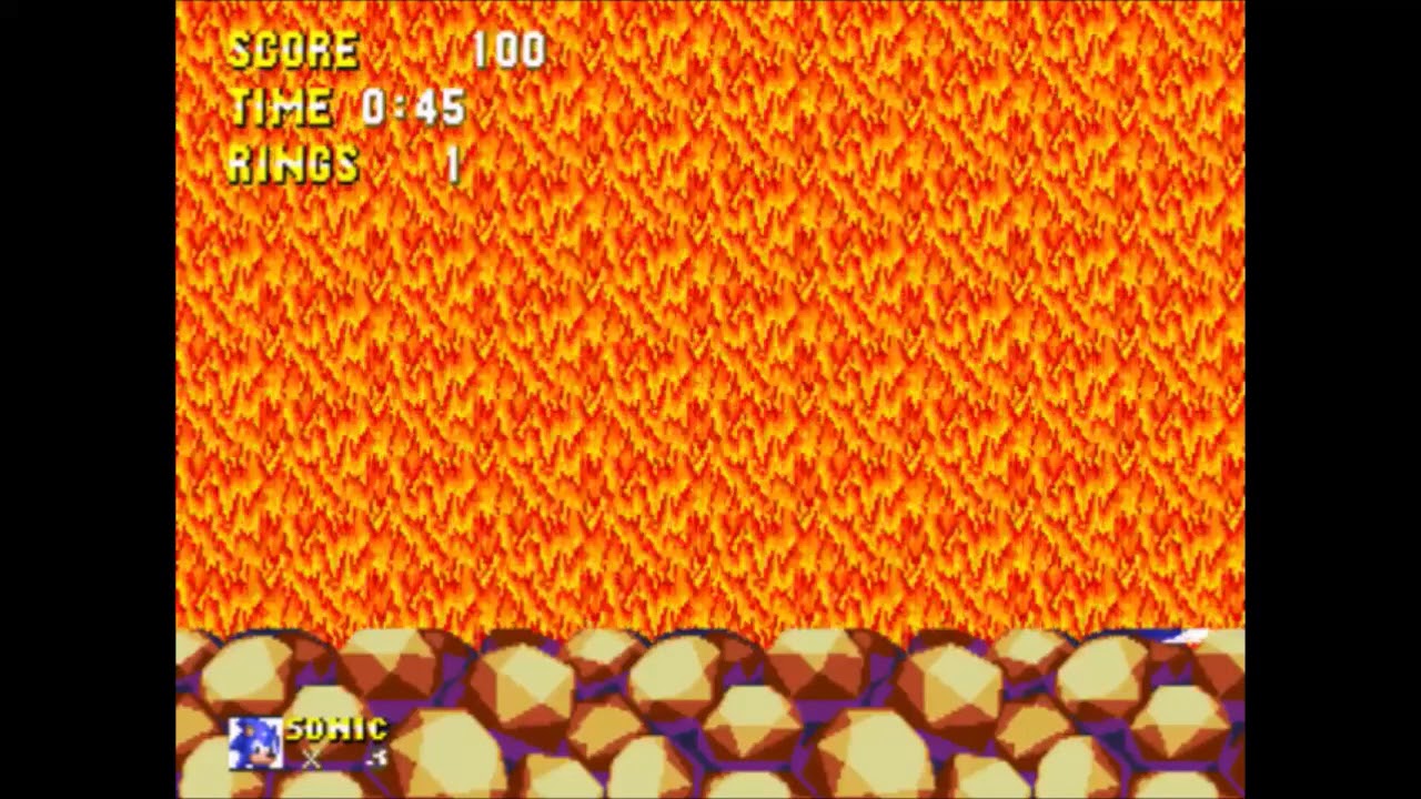 Sonic 3 and Knuckles - Lava Reef 1 Sonic: 1:07 (Speed Run)