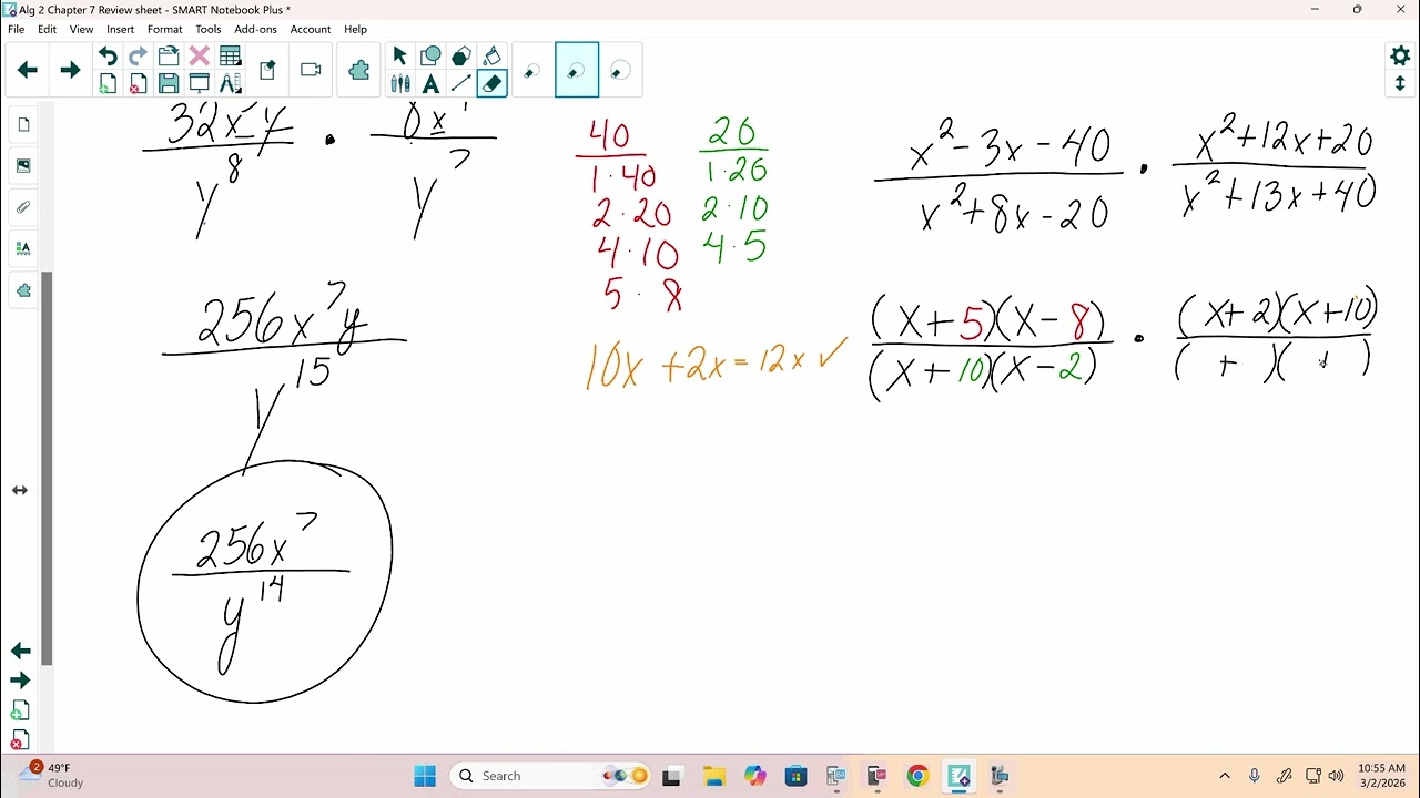 Algebra 2 Chapter 7 Review (2)