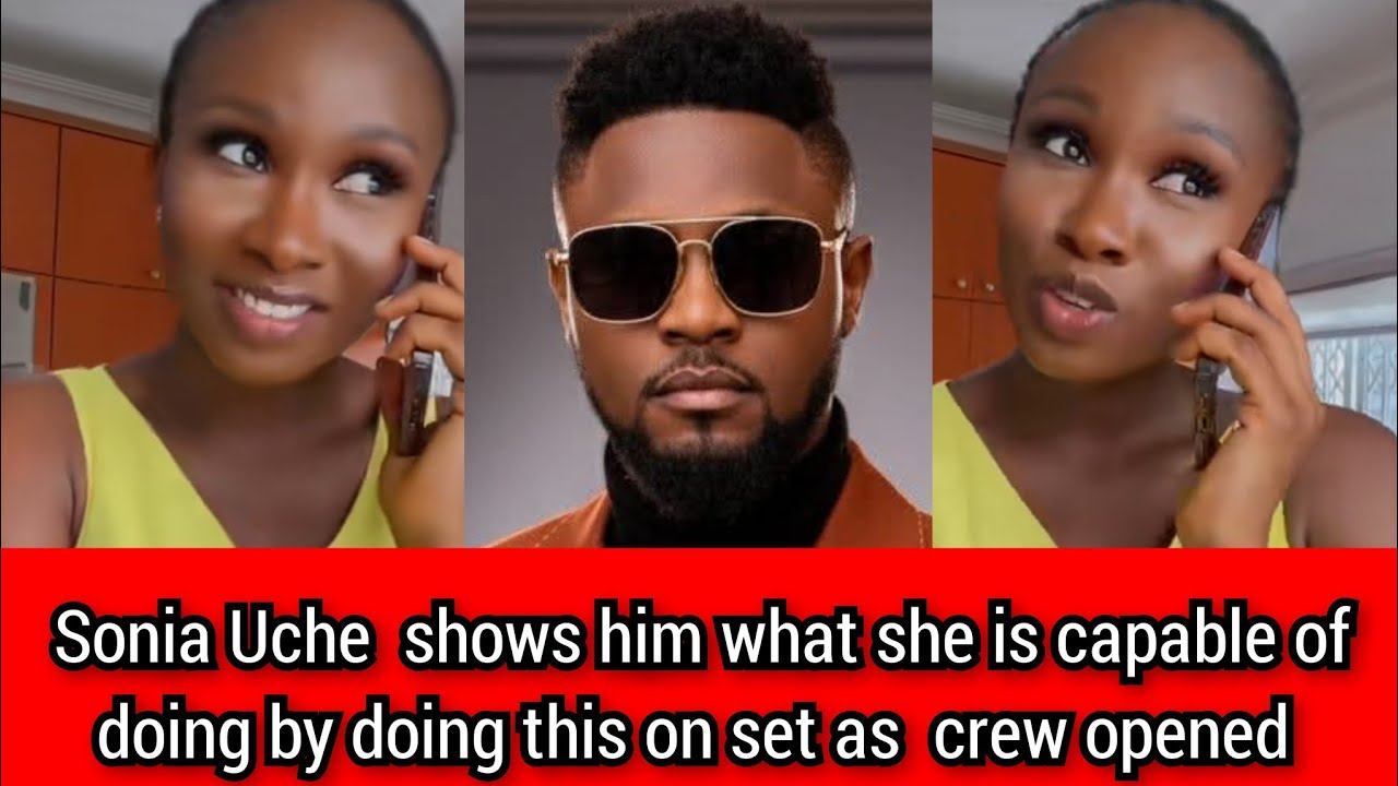 Sonia Uche shows him what she is capable of doing by doing this on set as crew opened.