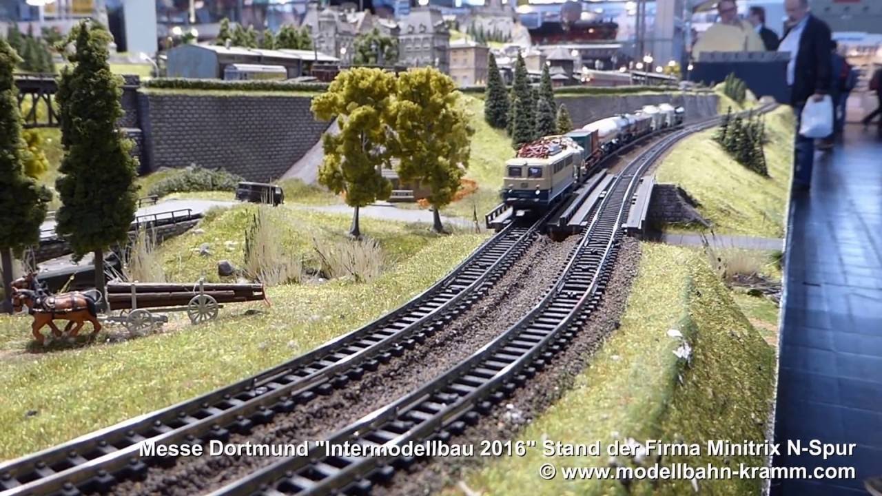 Spur-N, Minitrix Anlage auf der Intermodellbau 2016 in Dortmund