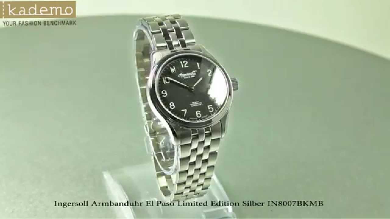 Ingersoll Herren Armbanduhr El Paso Limited Edition Silber IN8007BKMB
