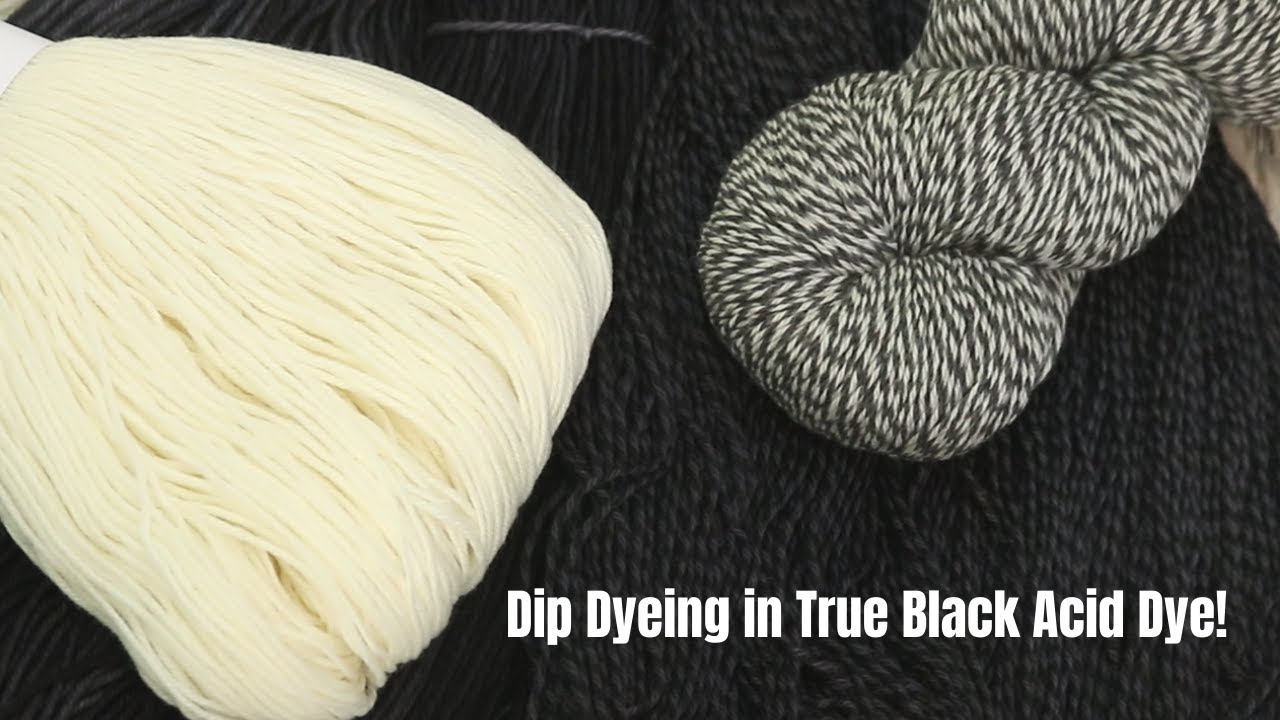 Dyepot Weekly #244 - Dip Dyeing Sock Yarn in Black Acid Dye; Bare vs Marled Yarn