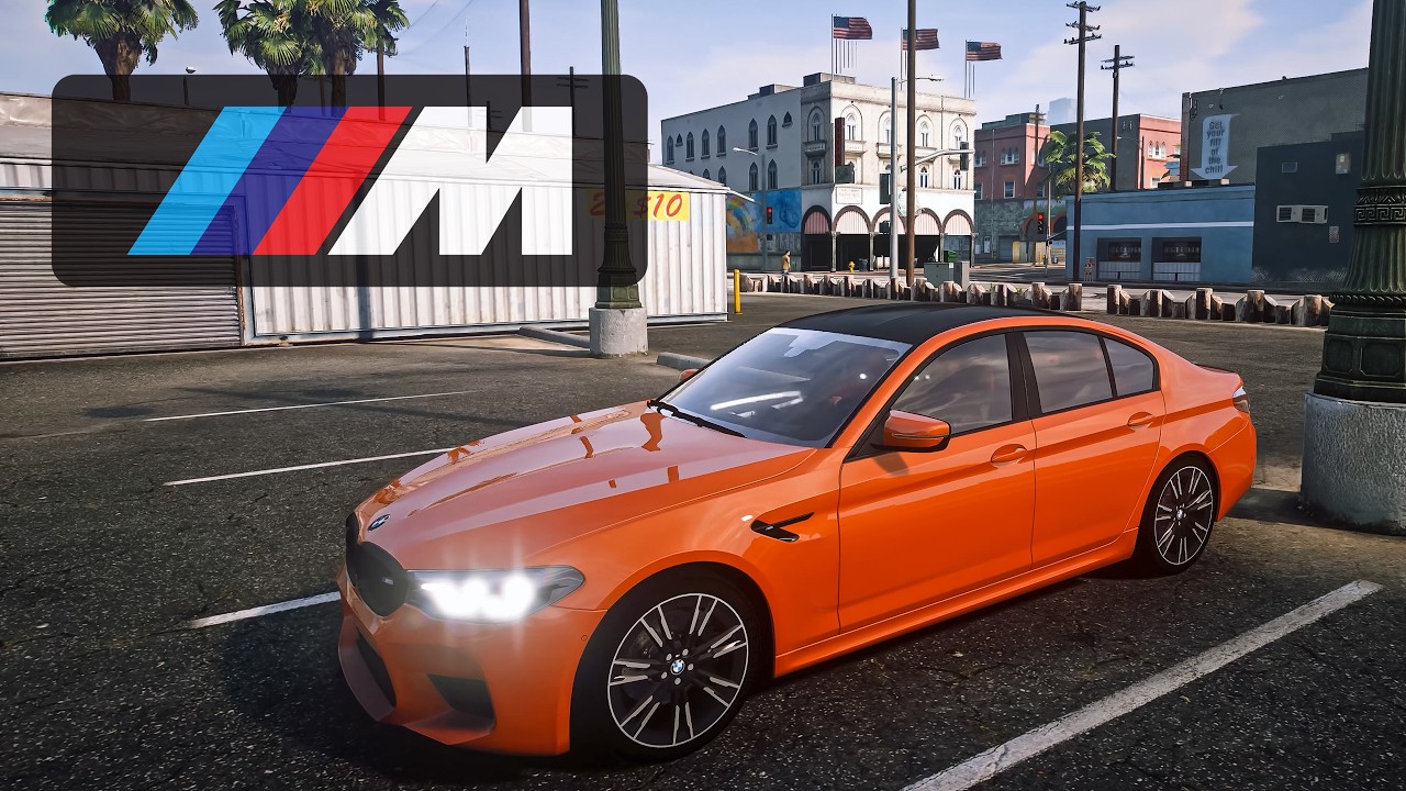 GTA V BMW M5 [Add-On] + Realistic Engine Sound Mod [QuantV] 4K