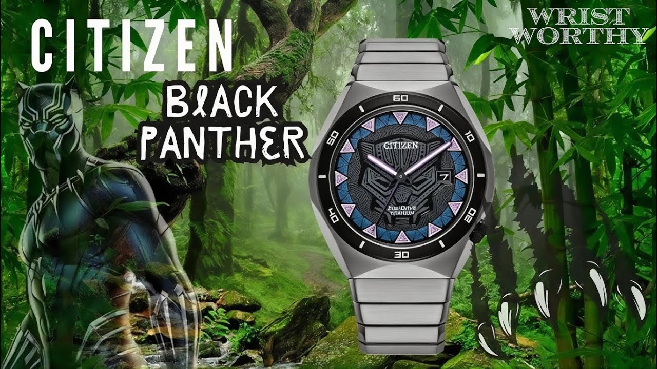 Citizen Black Panther Wakanda Forever朱仔推介《停產黑豹🐆主題 超級鈦合金光動能🌞100m💦⌚AW1668 50W》快閃優惠😱HK2048🔥TEL96699429 