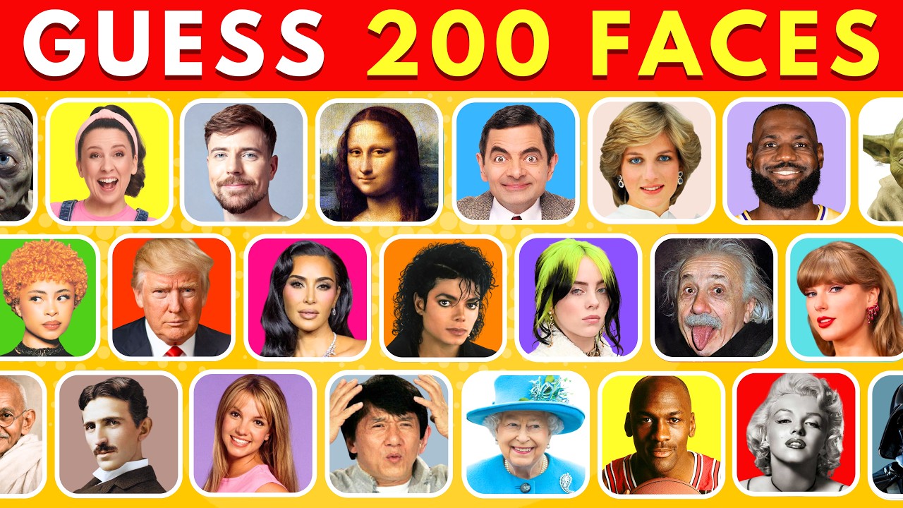 GUESS 200 FAMOUS FACES IN 3 SECONDS 🤯 | Only 1% Can Get 100%!