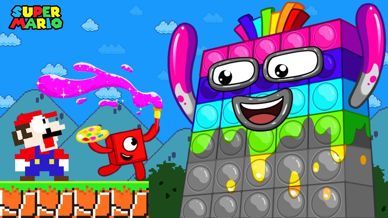 Mario and Numberblock 1 Painting ALL Number to RAINBOW in Maze Challenge | Game Animation