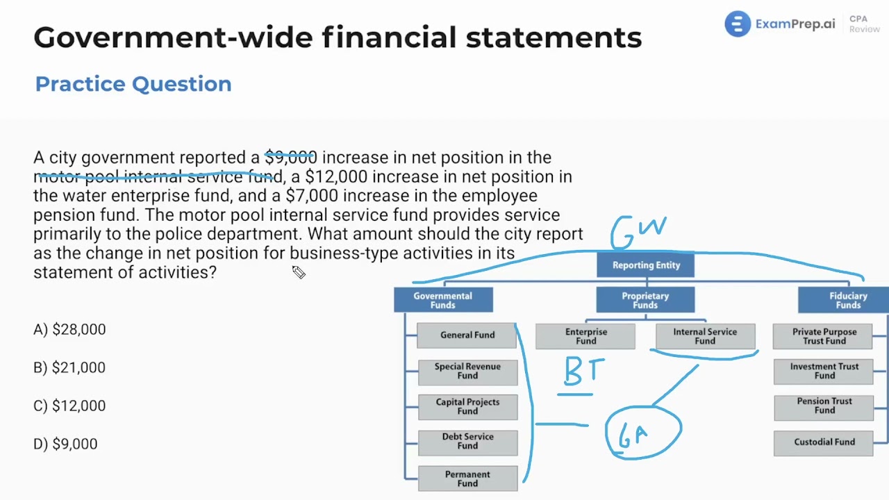 Government-wide financial statements - Practice Questions - FAR Exam