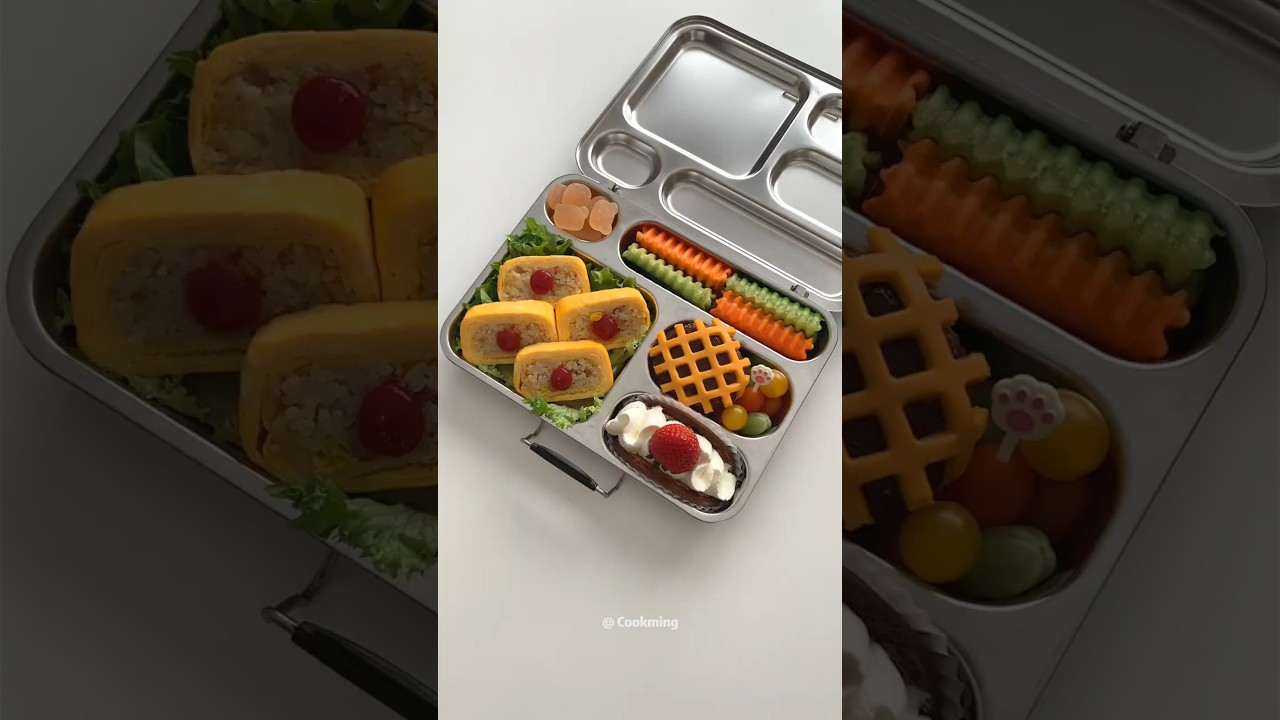 Pack a Bento for My Daughter  - day 153 🍱 和我一起做便當#lunchbox #cooking  #bento #asmrvideo #food