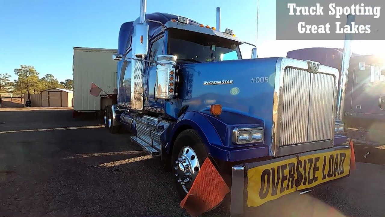 Blue Western Star Truck With Oversize Load In New Mexico
