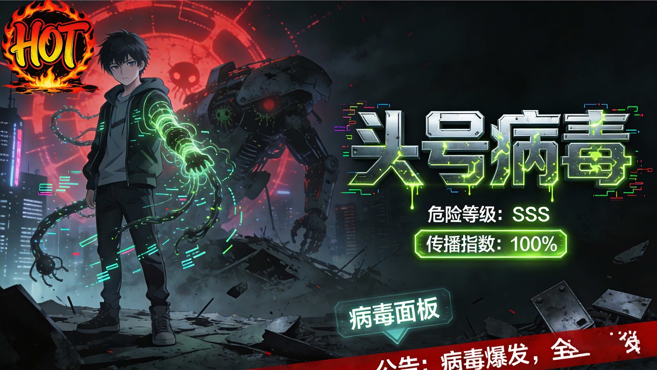 ✨【强推】《头号病毒》第1~60集丨废弃补丁代码言零意外觉醒自我意识，沦为被全网通缉的“致命病毒”。他凭借“逻辑悖论”为武器，穿梭于荒诞剧本#穿越 #末世 #异能 ##动态漫画# 漫野推文