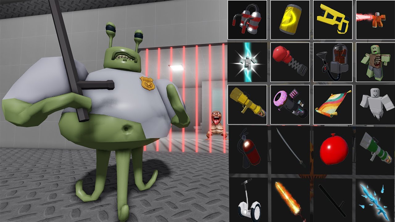 ESCAPE BARRY'S PRISON RUN (OBBY) ALIEN BASE Use All Items SPEEDRUN Barry Prison Roblox