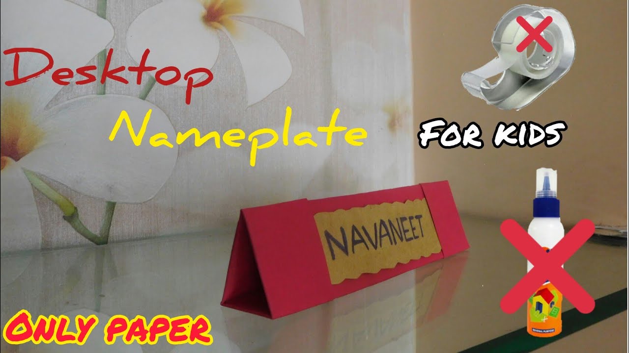 Desktop Name Plate With Paper (origami) || Nameplate with only 1 paper| paper nameplate without glue