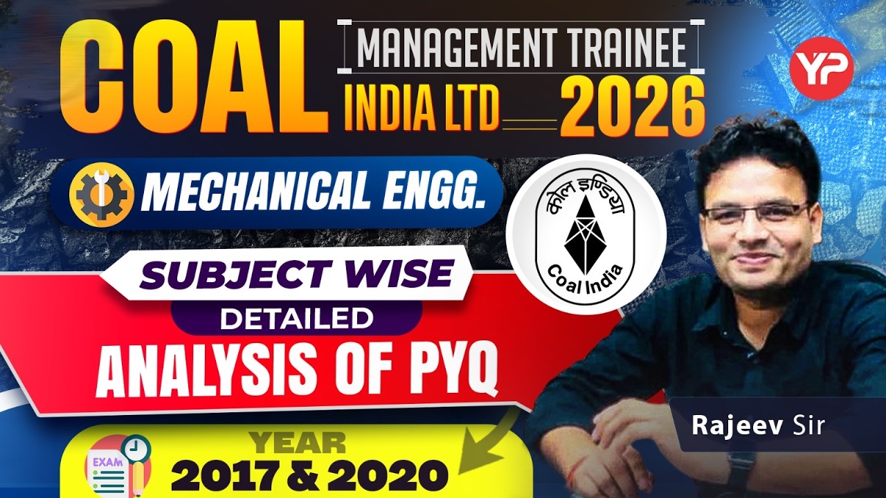 CIL Mechanical, Subjectwise detailed analysis PYQ (2017, 2020) | CBT 2026 Live classes from 13th May