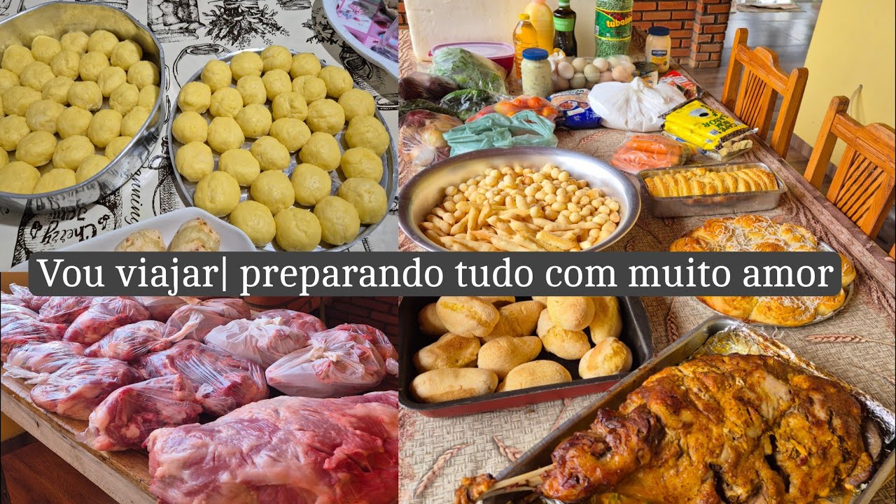 Arrumando carnes de porco e fazendo várias delícias pra levar na viagem