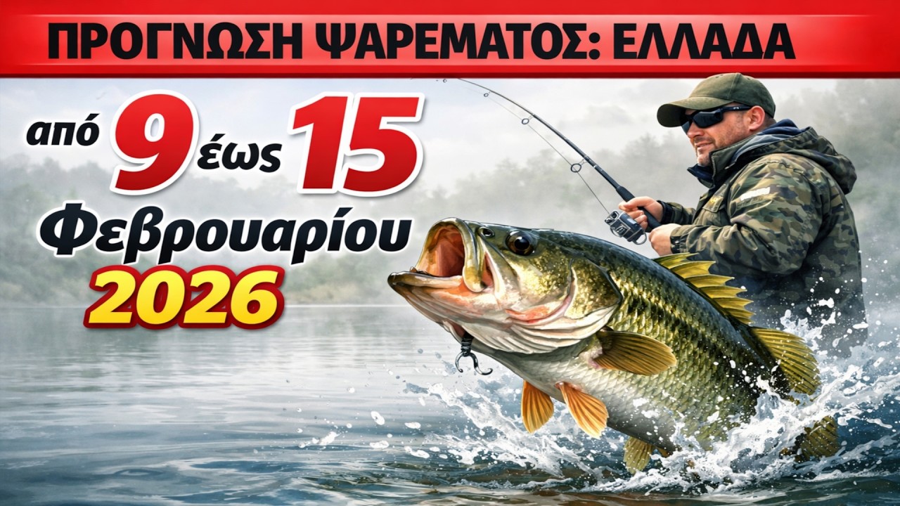 ΠΡΟΓΝΩΣΗ ΨΑΡΕΜΑΤΟΣ στην Ελλάδα από 9 έως 15 Φεβρουαρίου 2026: Αφήστε τα πάντα και πάμε για ψάρεμα!