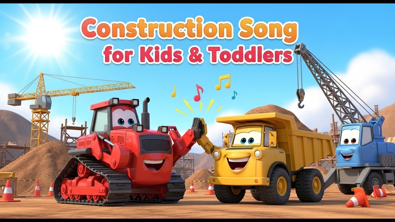 Bulldozer Big and Strong! 🚜 | Construction Song for Kids & Toddlers | Machines at Work | 3D Animated
