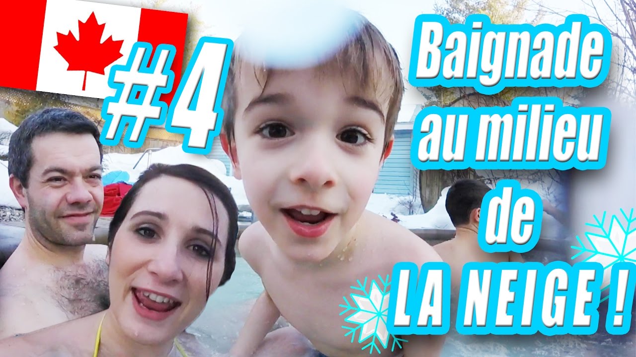 BAIGNADE au milieu de la NEIGE! Vlog voyage Canada Angie Maman 2.0