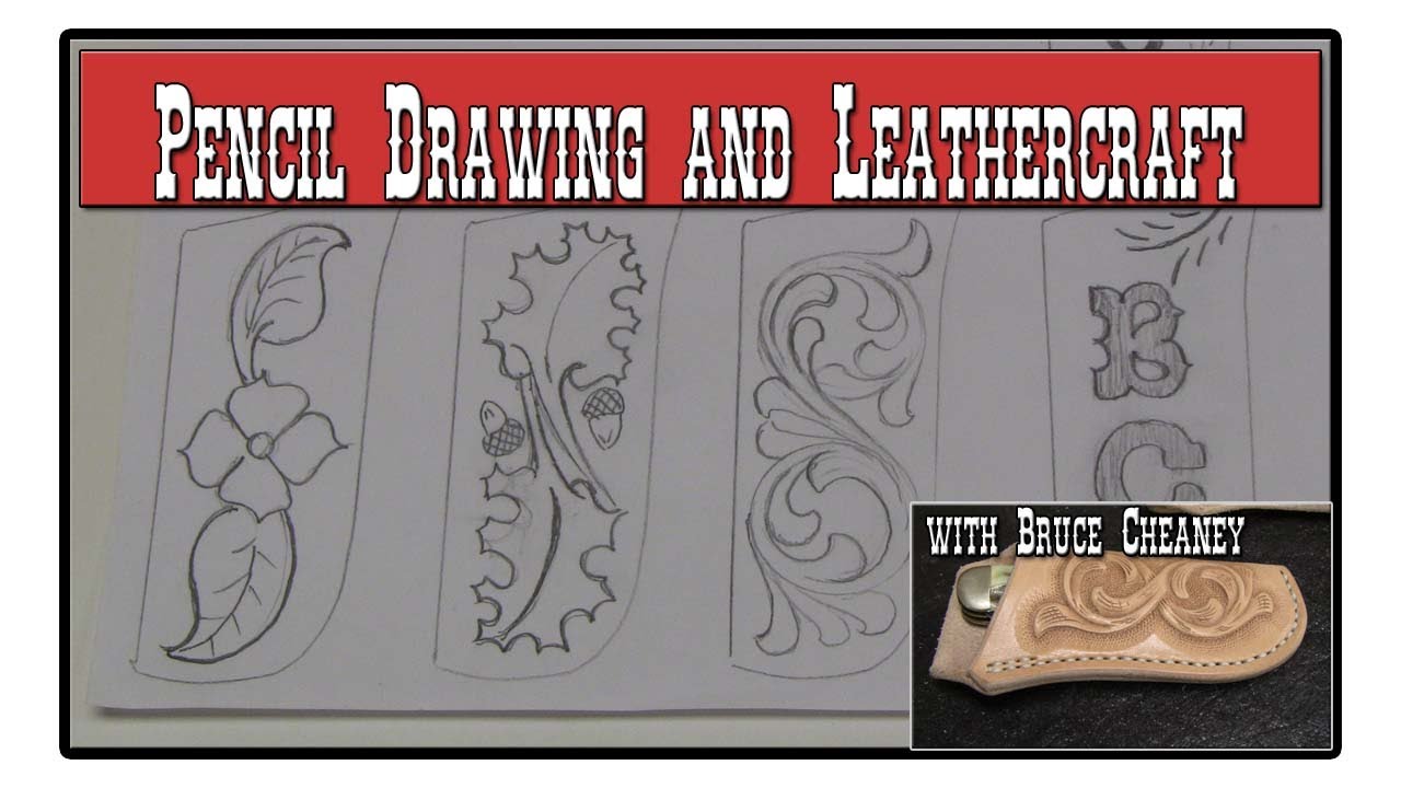 Knife Sheath Making - Part 5 - Pencil Drawing Tutorial - Leather Designs