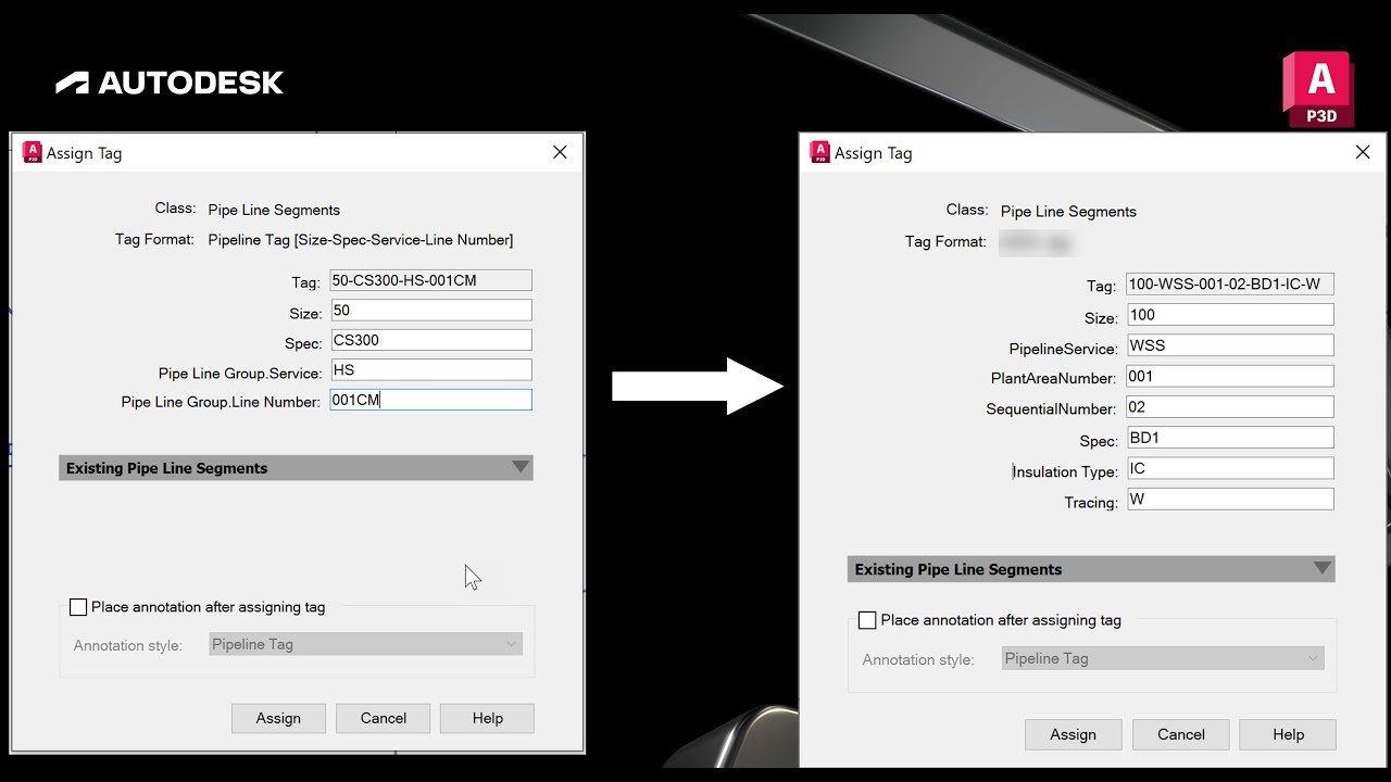 How to create custom pipeline annotation tags in AutoCAD Plant 3D