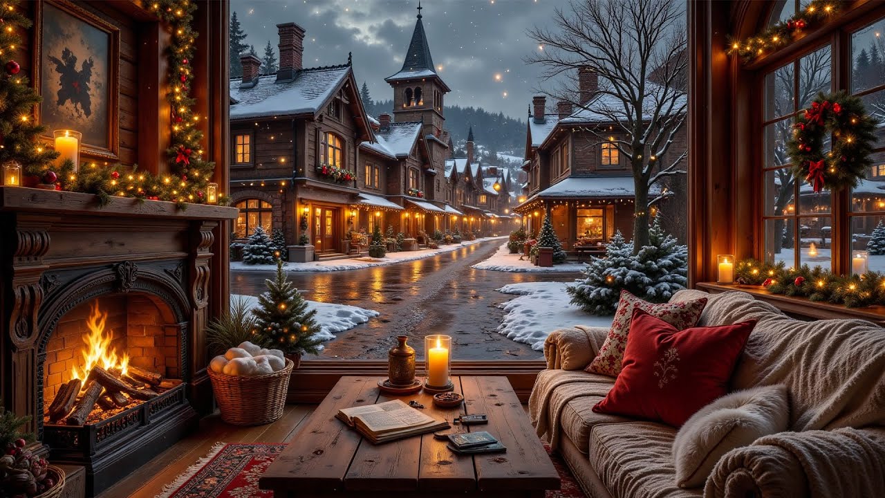 Уютный джаз тихой зимней ночью ☕ Нежный джазовый инструментал для расслабляющего настроения ~ Зим...