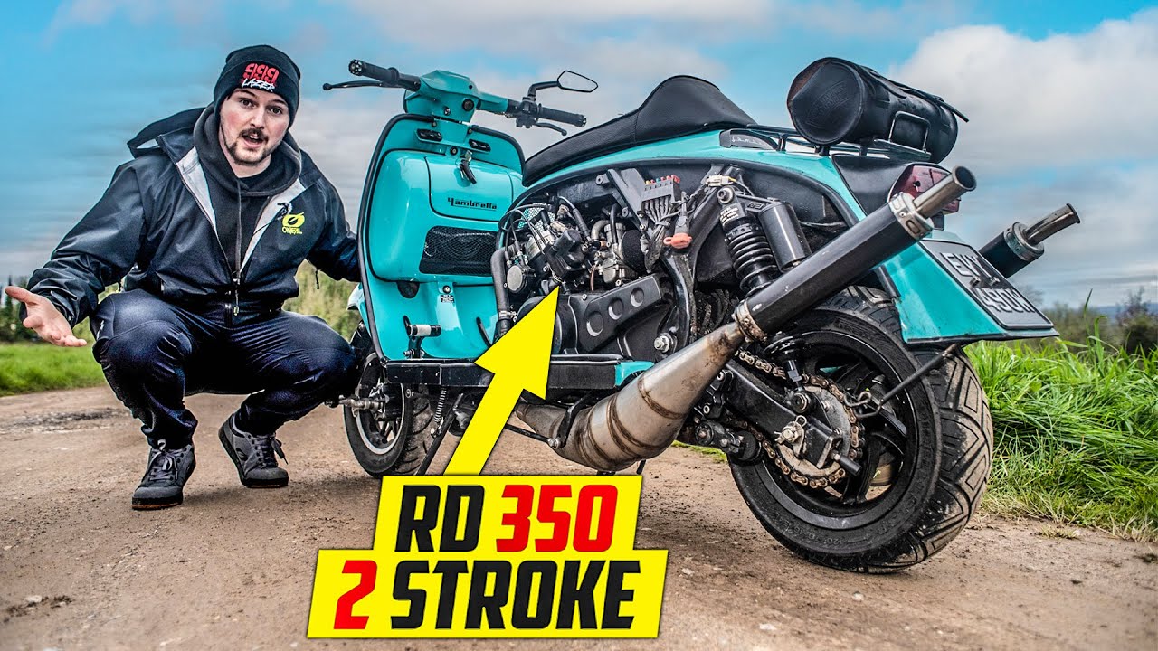 The World's Craziest Scooter! Yambretta RD350 2 Stroke