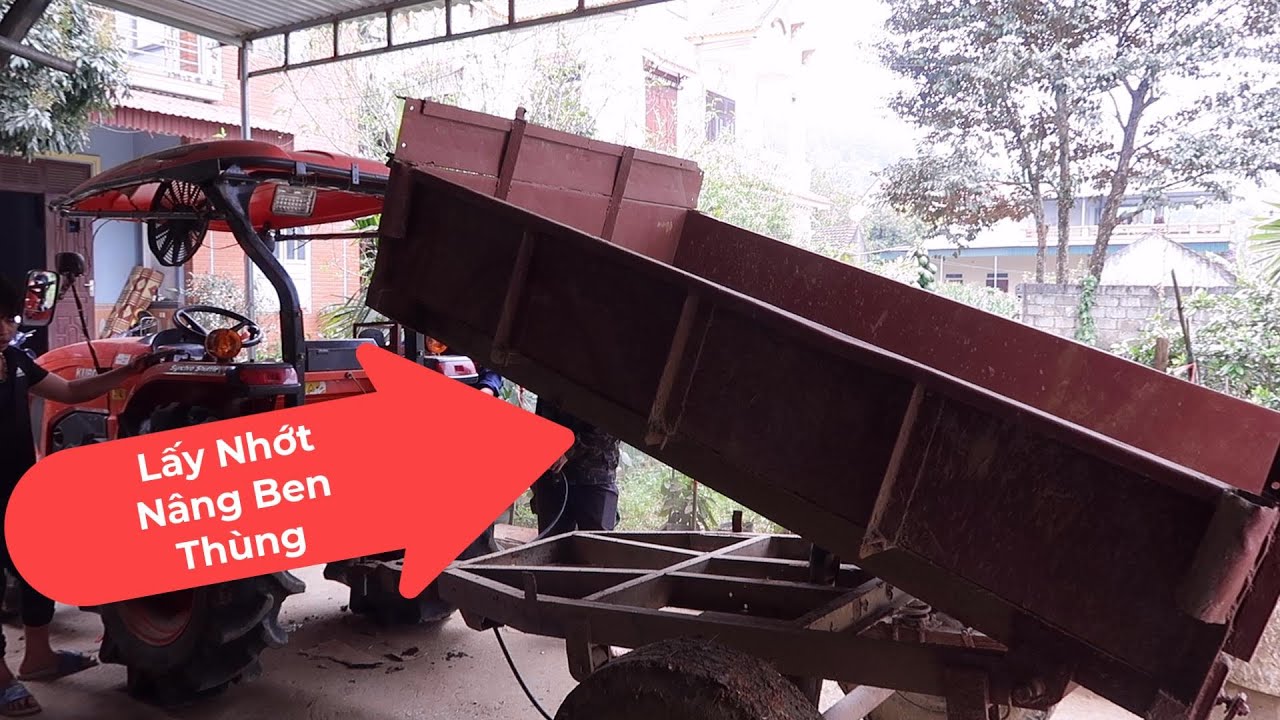 Cách lấy nhớt nâng ben thùng từ máy kéo