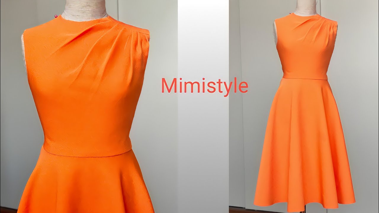 Thiết kế váy xếp ly vai| Dạy cắt may 😍 How to make a dress pattern