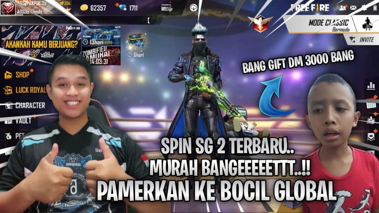 PAKPOL SPIN SG 2 HAND OF HOPE Dan Pamer ke Bocil GLOBAL AUTO Minta GIFT DIAMOND | | FREE FIRE