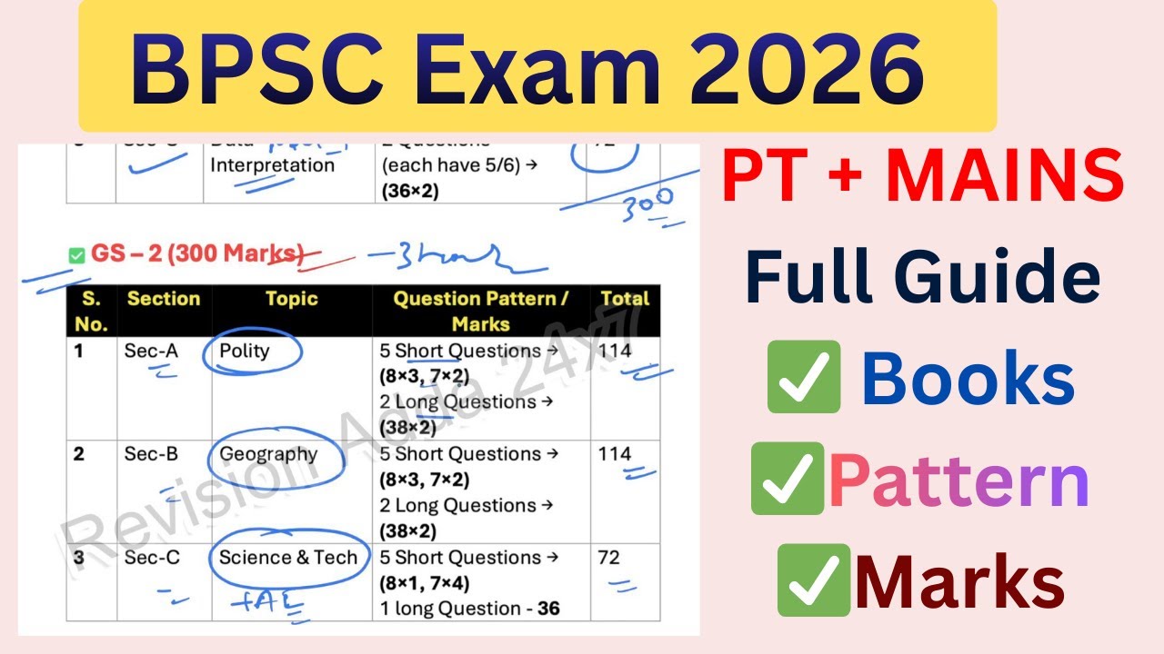 📚BPSC Exam 2026 | Complete Guide | PT + Mains | Best Books | Exam Pattern  with marking weightage 🔥📚