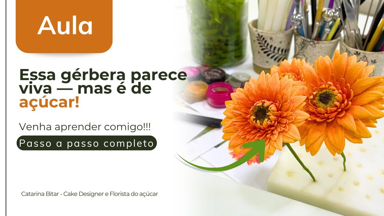 Aprenda a criar uma gérbera de açúcar tão realista que parece natural!