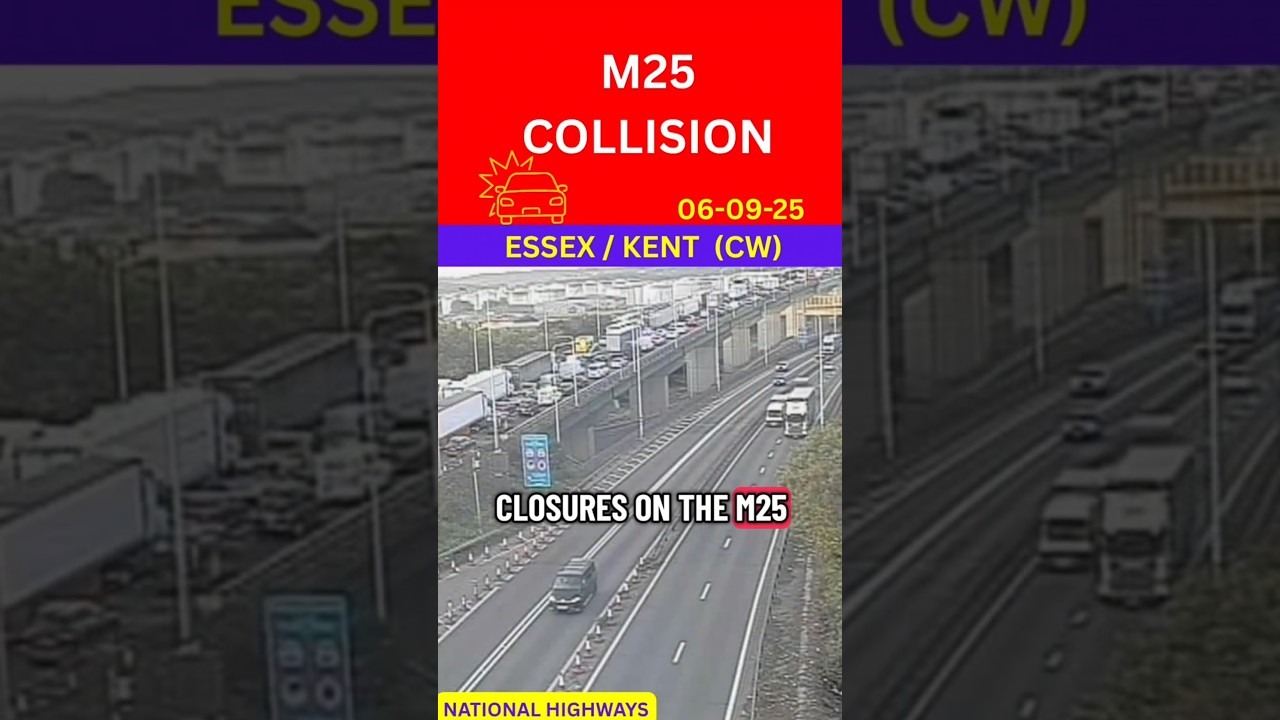 M25 ROAD TRAFFIC COLLISION ⚠️ | CLOCKWISE | DARTFORD CROSSING | ESSEX / KENT #uk #road #traffic #rtc