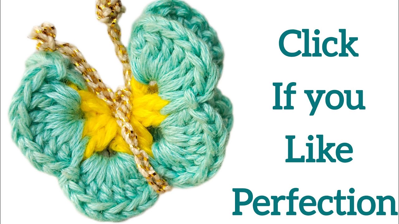 Crochet Butterfly in 2min 😍| How to Crochet Butterfly step by step tutorial for Beginners