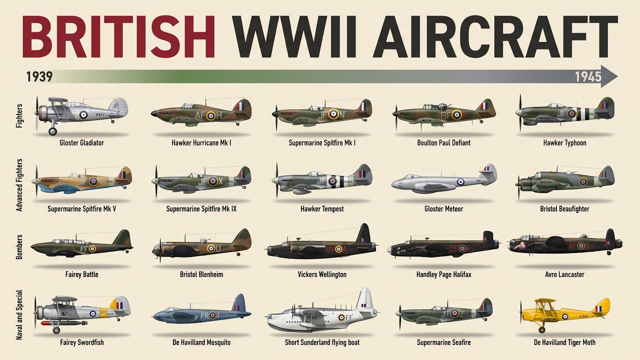 Every British Aircraft DOMINATING WWII You Need to Know