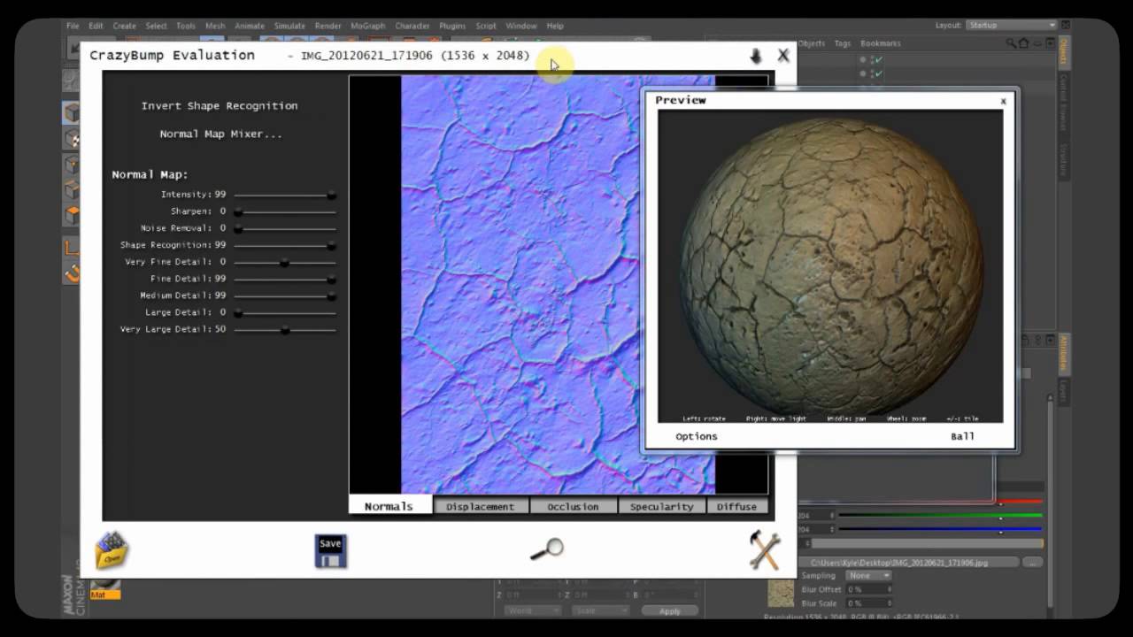 Cinema 4D Bump Normal and Displacement Mapping Tutorial