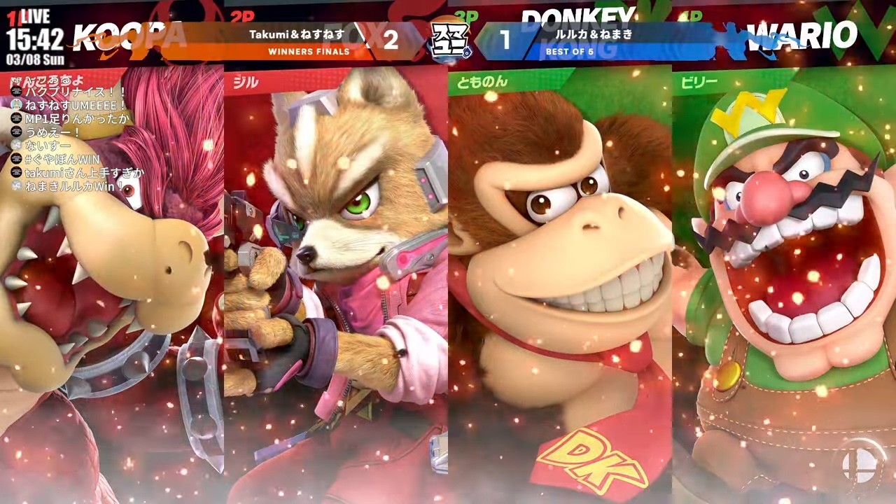 【LR6】ジル＆けんころちょ（フォックス＆クッパ）VS ビリー＆とものん（ワリオ＆ドンキーコング）スマユニ#25 SSBU DOUBLES