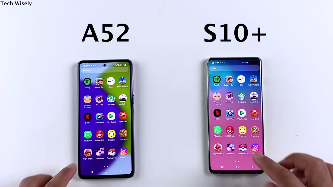 SAMSUNG A52 vs S10+ Speed Test