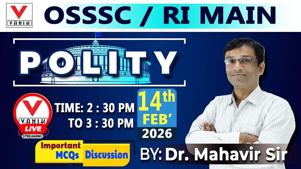 OSSSC RI MAINS 2025 | Polity Important MCQ Discussion | Most Expected Questions | By Dr- Mahabir Sir