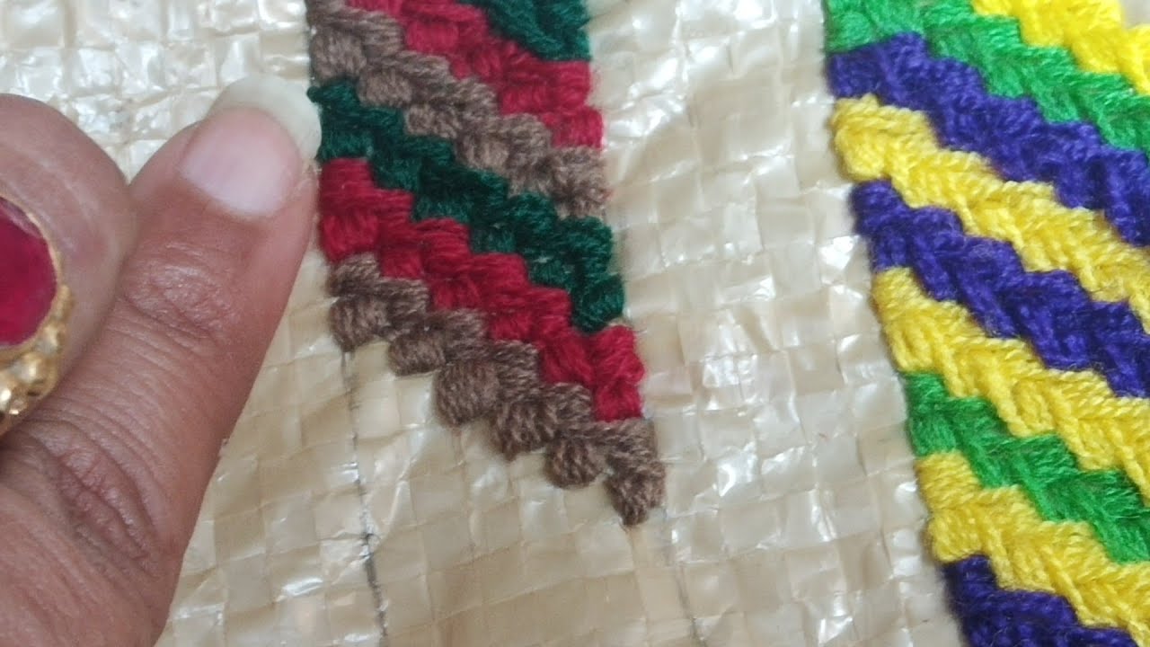 Hand embroidery :  beautiful embroidery on cement bags