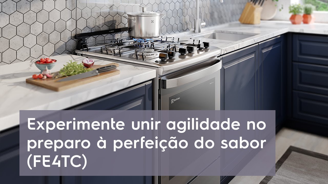 Fog&atilde;o Electrolux 4 Bocas Experience Cinza com VaporBake&reg;  (FE4TC)